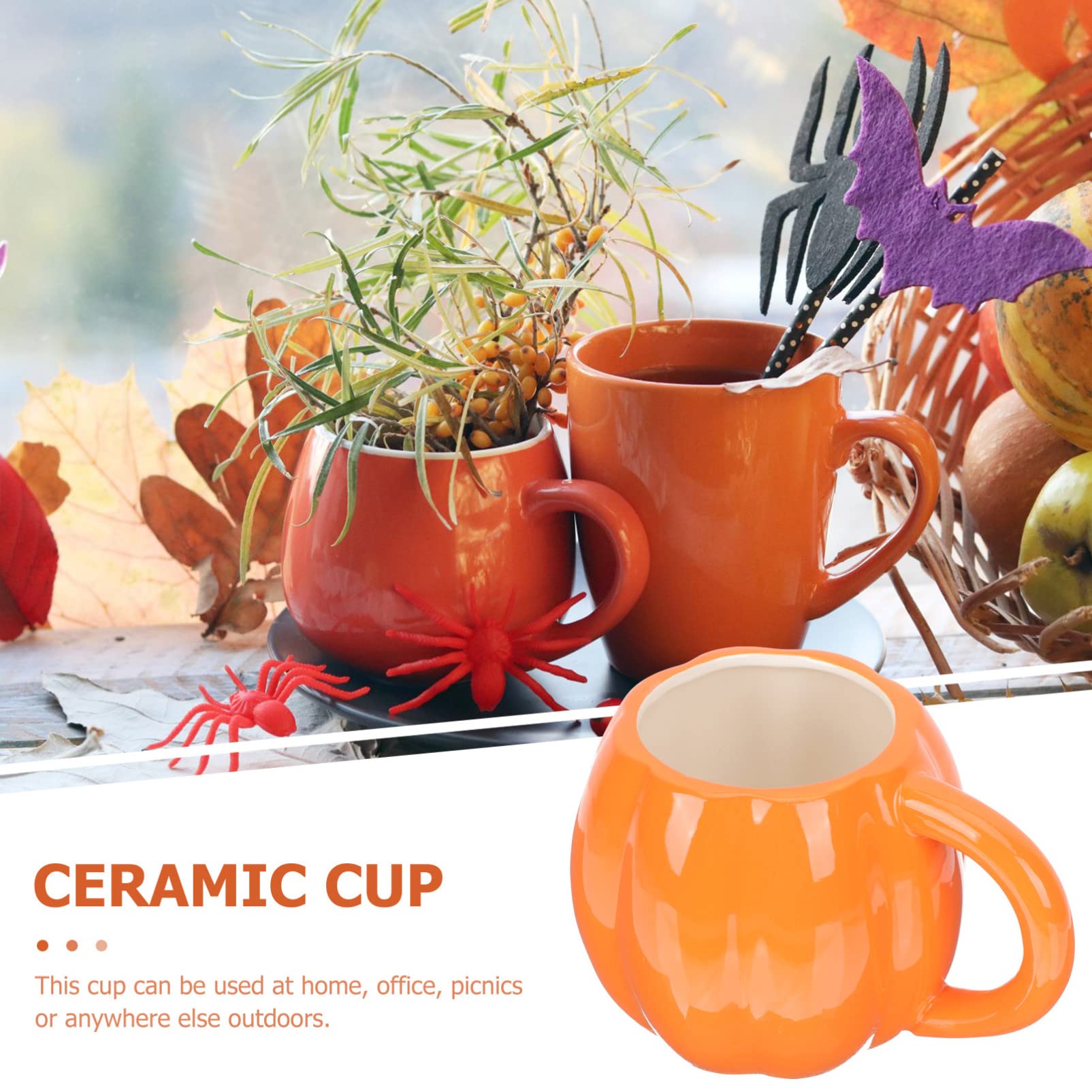 Pumpkin Ceramic Coffee Mug Halloween Pumpkin Cups Ceramic Coffee Mug Milk Cup Fun Autumn Mugs for Women Men ( 500ml )