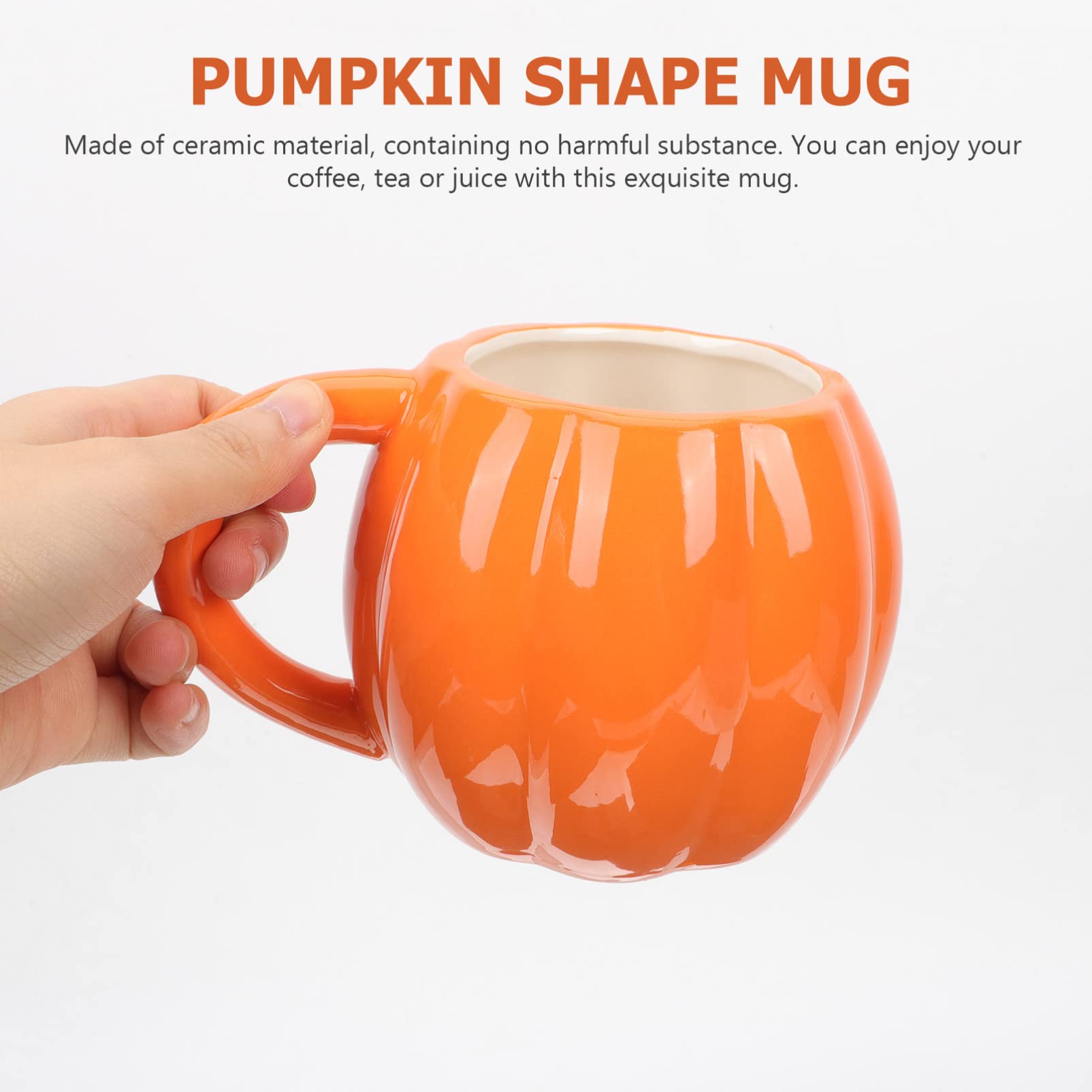 Pumpkin Ceramic Coffee Mug Halloween Pumpkin Cups Ceramic Coffee Mug Milk Cup Fun Autumn Mugs for Women Men ( 500ml )