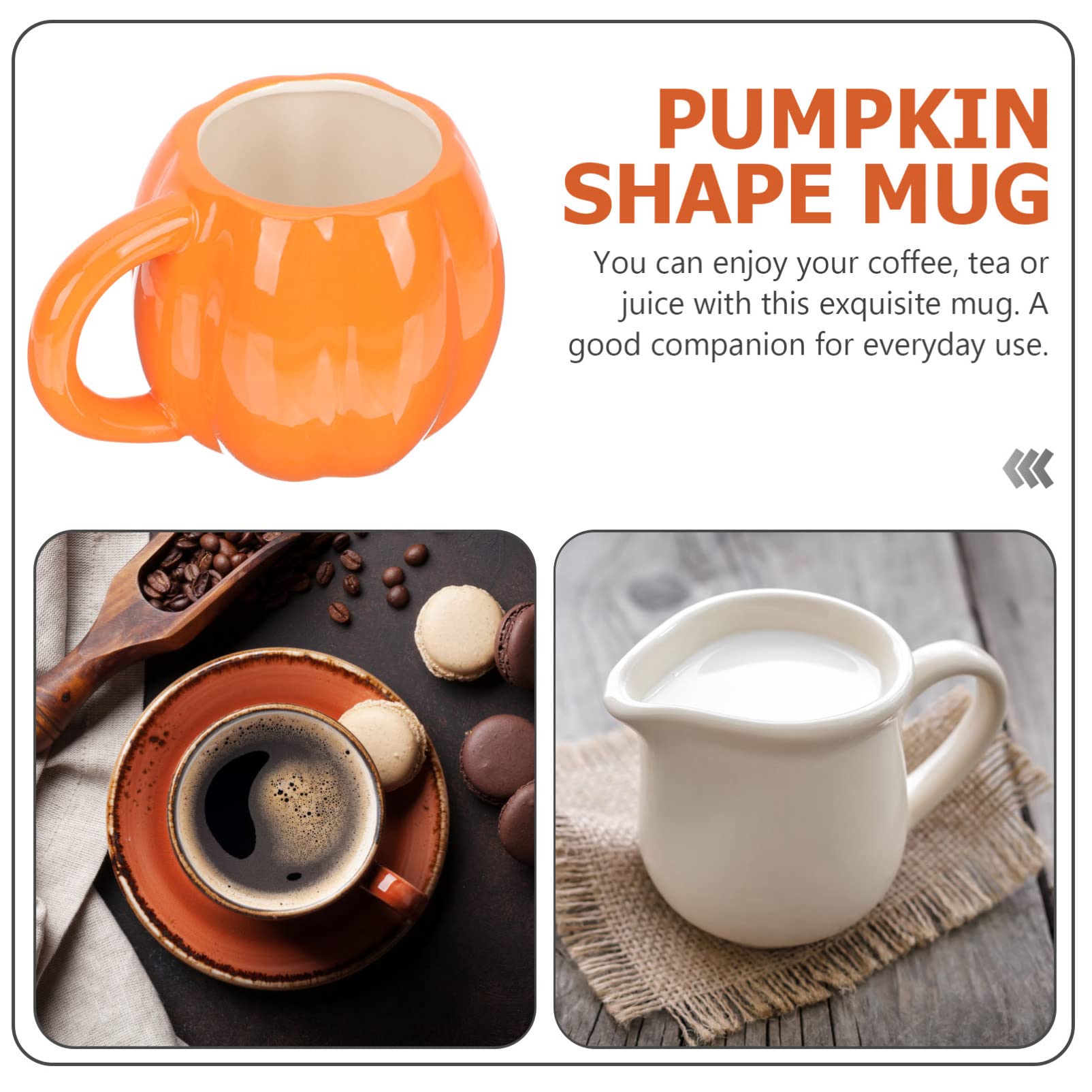 Pumpkin Ceramic Coffee Mug Halloween Pumpkin Cups Ceramic Coffee Mug Milk Cup Fun Autumn Mugs for Women Men ( 500ml )