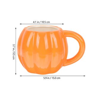 Pumpkin Ceramic Coffee Mug Halloween Pumpkin Cups Ceramic Coffee Mug Milk Cup Fun Autumn Mugs for Women Men ( 500ml )