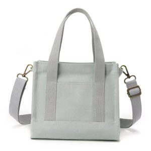 minkars mini tote bag for women canvas crossbody purse, green 9”