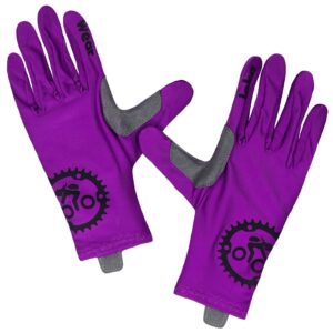 loka wear women mtb cycling biking gloves full finger all finger tips touch screen breathable light weight padded audrey - magenta (medium)