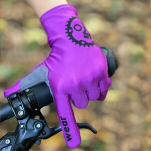 Loka Wear Women MTB Cycling Biking Gloves Full Finger All Finger Tips Touch Screen Breathable Light Weight Padded Audrey - Magenta (Medium)