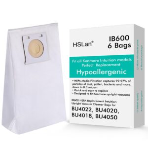 great replacement kenmore intuition vacuum bags ib600 hepa, hypoallergenic, apply for kenmore bu4022, bu4020, bu4018, bu4050