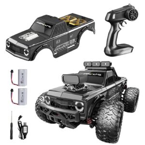 temi rc cars -1:16 scale remote control car, 4wd high speed 40 km/h all terrains electric vehicle off road monster truck with two rechargeable batteries for boys kids and adults