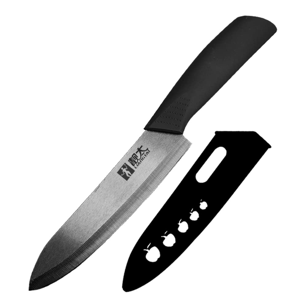 LIANGTAI Ceramic Knife 6 Inch Chef's Knife (Black Handle Black Blade)