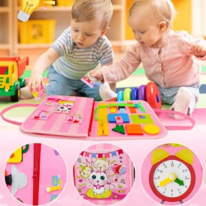 Exorany Busy Board Montessori Toys for 1 2 3 4 Year Old Girls & Boys Birthday Gifts, Sensory Toys for Toddlers 1-3, Educational Travel Toys, Preschool Activities for Learning Fine Motor Skills