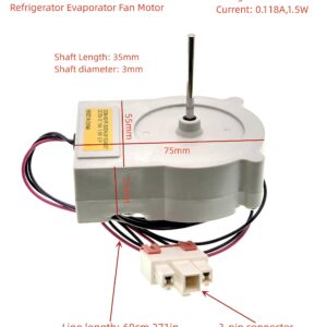 EAU61524007 Refrigerator Evaporator Fan Motor Compatible with LG, Kenmore, Samsung Refrigerator, Replace EAU60694510, PS10058947, AP5950081