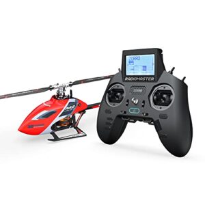 omphobby m2 evo ready to fly 3d rc helicopter outdoor, 6ch remote control helicopters for adults, compatible with radiomater zorro transmitter red