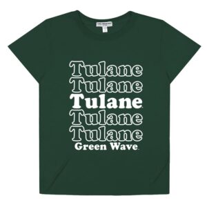 Suburban Riot Tulane University Official Stacked Spirit Loose Women's Tri-Blend Short Sleeve T-Shirt (Small) Hunter Green