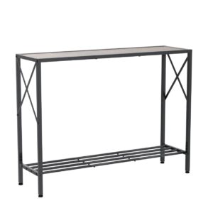 Tajsoon Console Table, 2-Tier Industrial entryway Table, 41.8”L Narrow Sofa Table with Shelves, Entrance Table for Entryway, Hallway, Living Room, Foyer, Corridor, Office, Rustic Brown