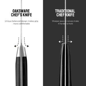 OAKSWARE Chef Knife, 6" Cutting & Cooking Kitchen Knife - High Carbon German Steel Razor Sharp Knives Professional Meat Knife with Ergonomic Handle