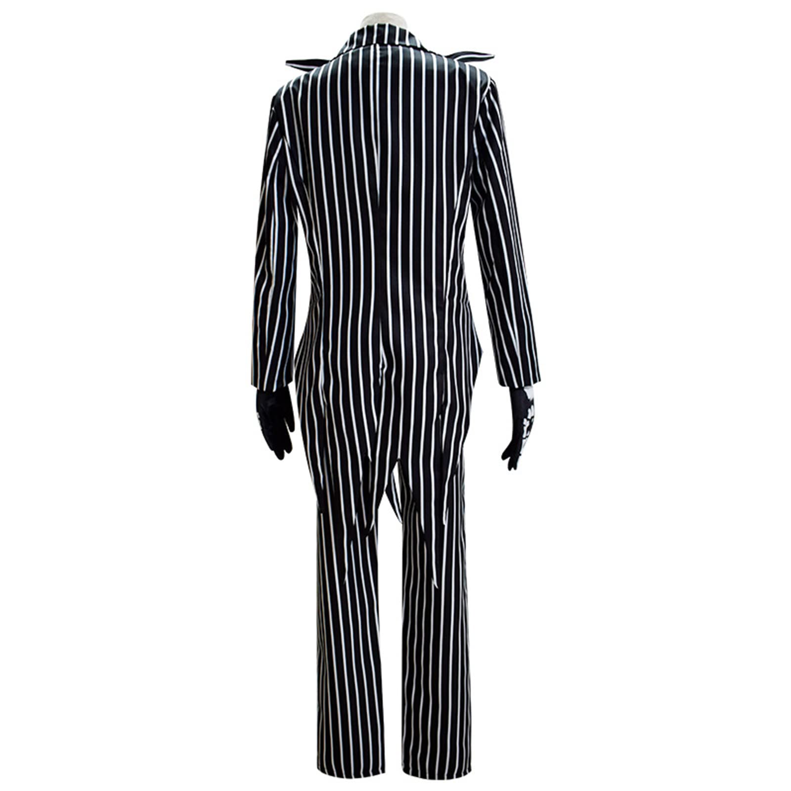 Jack Skeleton Skellington Costume With Bowtie Skeleton Nightmare Suit Before Christmas Halloween Cosplay for Adult Men Women (man, XS)