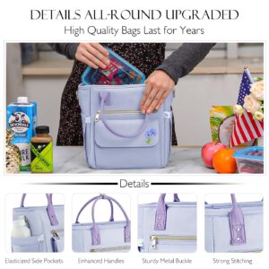 GLORIEROO Deluxe Lunch Bag Women - Leakproof Insulated Lunch Box for Women 2024 Newest Teacher Mothers Day Gifts for Women Waterproof Multi Pocket Lunch Bag with Removable Strap for Work/Picnic