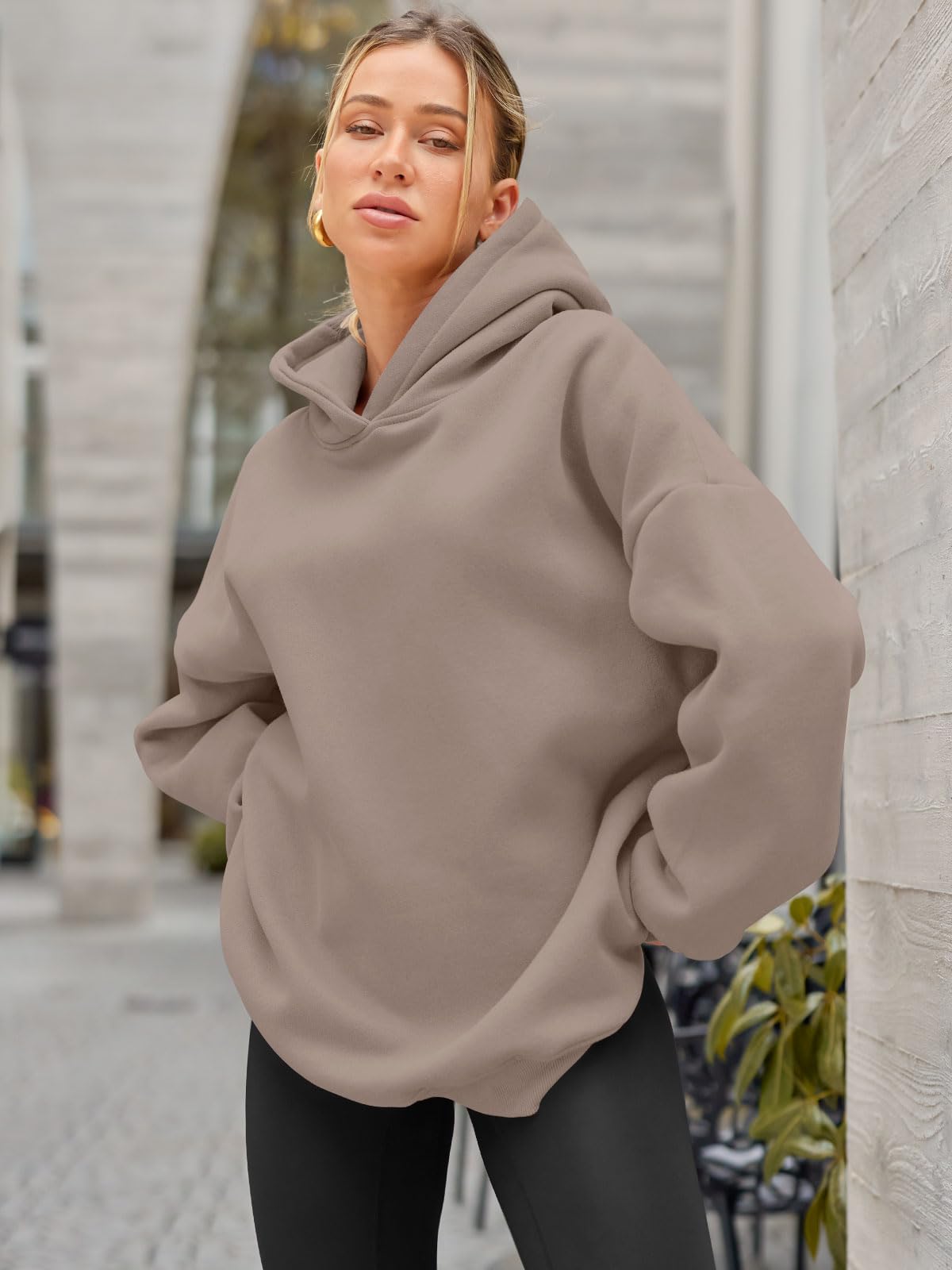 EFAN Fall Outfits 2024 Hoodies for Women Oversized Sweatshirts Fashion Clothes Solid Basic Soft Loose Winter Tops Sweaters