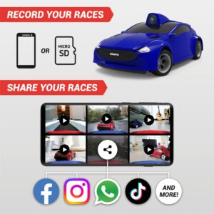 KOBOTIX Real Racer - Remote Control Car with Camera, HD First Person View Video, FPV RC Car, Gyroscope, Included Controller and Headset, App Controlled, Compatible with Meta Quest (2, 3, Pro) (Blue)