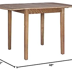 Linon Greywash 30" Square 30" X 48" Fully Extended Torino Drop Leaf Table