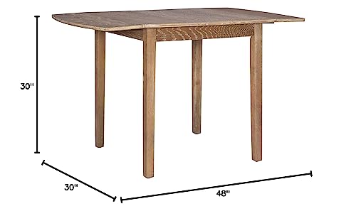 Linon Greywash 30" Square 30" X 48" Fully Extended Torino Drop Leaf Table