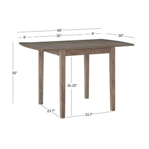 Linon Greywash 30" Square 30" X 48" Fully Extended Torino Drop Leaf Table