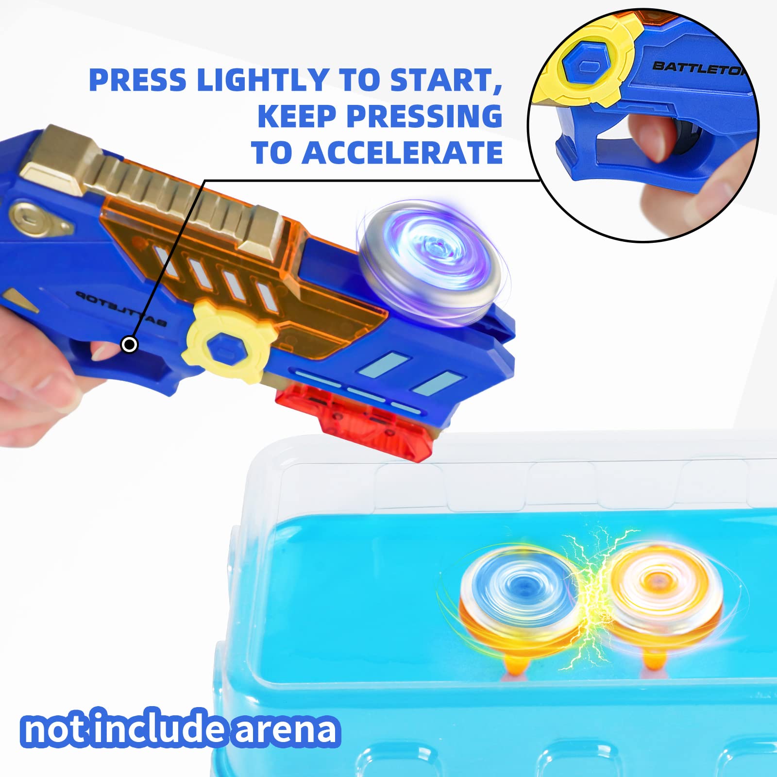 Bey Battling Top Burst Gyro Toy Set with Beystadium, 8 Spinning Top Burst Gyros 2 Toy Launchers Combat Battling Game Gifts for Boys Children Kids Ages 6+