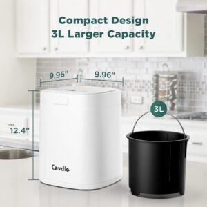 Electric Compost Bin Kitchen | Smart Kitchen Waste Composter | Food Composter Indoor/Outdoor | Food Cycler with 3L Capacity | Compost Machine for Apartment Countertop | Cavdle WasteCycler | White