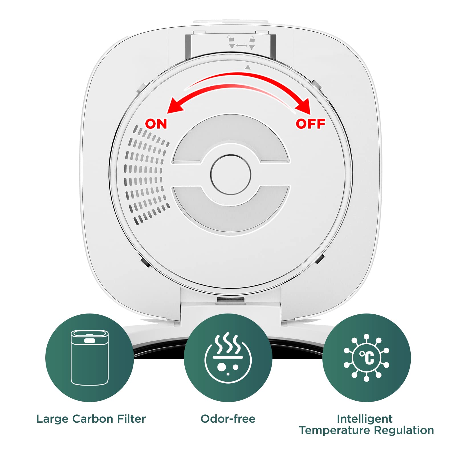 Electric Compost Bin Kitchen | Smart Kitchen Waste Composter | Food Composter Indoor/Outdoor | Food Cycler with 3L Capacity | Compost Machine for Apartment Countertop | Cavdle WasteCycler | White