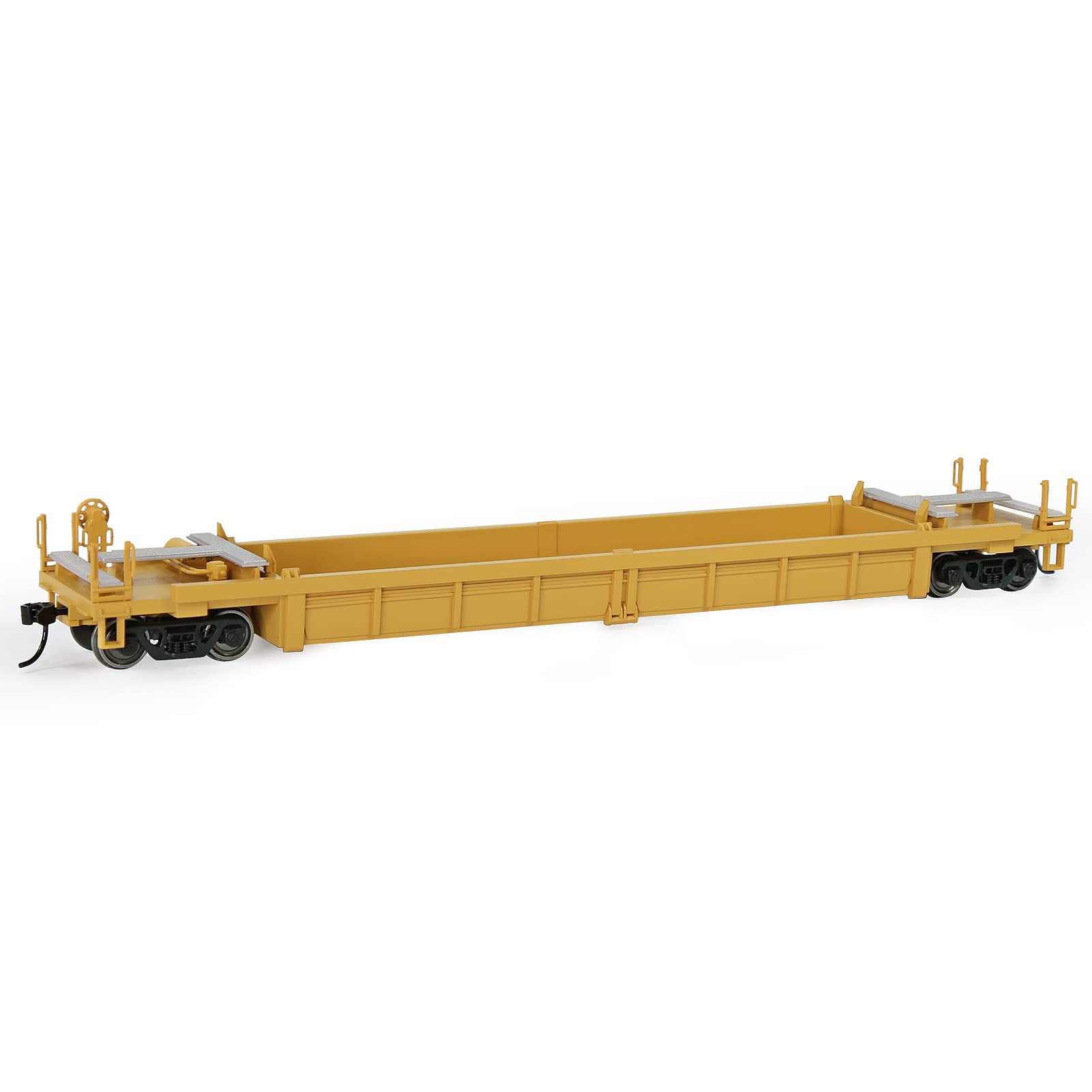 Evemodel C8749 1pc HO Scale 40ft Well Car 1:87 Concave Bottom 40' Flat Car Wagon (1pc - Yellow)