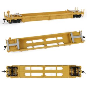 Evemodel C8749 1pc HO Scale 40ft Well Car 1:87 Concave Bottom 40' Flat Car Wagon (1pc - Yellow)