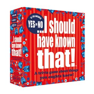 i should have known that trivia game yes or no edition by hygge games, red, box size 5.7 x 5.7 x 1.8 inches (21224)