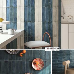 Scandiano Series Handmade Glossy 2.5x10 Subway Porcelain Wall Tile for Kitchen Backsplash, Bathroom Wall, Accent Wall, Fireplace Surround (Blue, Sample)