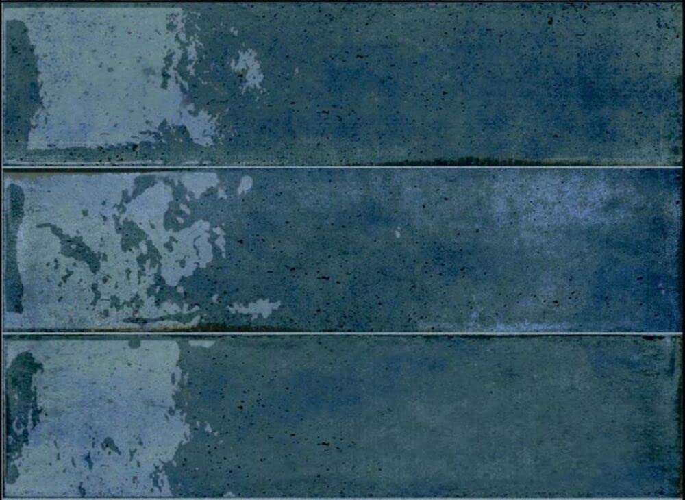 Scandiano Series Handmade Glossy 2.5x10 Subway Porcelain Wall Tile for Kitchen Backsplash, Bathroom Wall, Accent Wall, Fireplace Surround (Blue, Sample)