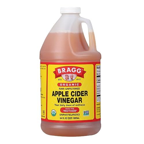 Bragg Organic Apple Cider Vinegar With the Mother– Raw, Unfiltered All Natural Ingredients (64 Fl Oz (Pack of 1))