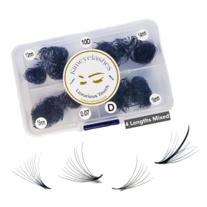 1000 Premade volume fans Mixed 4 lengths 9-12 | 11-14 | 13-16 CC, D Curl Wispy Handmade eyelash extensions supplies Russian volume lash promade fan 4D 5D 6D 10D (9mm - 12mm, 4D - 0.07 - D)