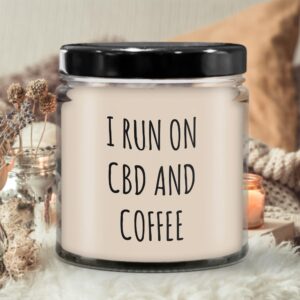 Cbd Oil Candle Marijuana Grower Gift Idea New Dispensary Owner Cannabis Cbd Industry Hemp Business Cbd Lover for Men, Natural Soy Candles 9Oz