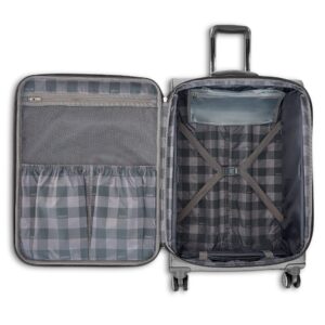 American Tourister Whim Softside Expandable Luggage with Spinners, Grey, 2PC SET (Carry-on/Medium)