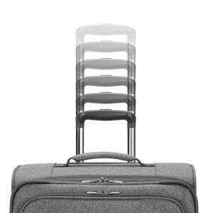 American Tourister Whim Softside Expandable Luggage with Spinners, Grey, 2PC SET (Carry-on/Medium)