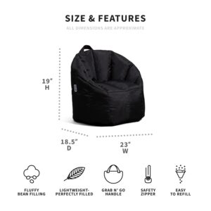 Big Joe Milano Kid's Smartmax Black Beanbag Chair