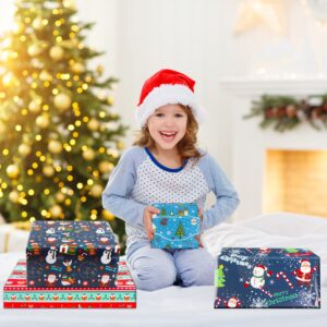 NEPOG Christmas Wrapping Paper, Xmas Wrapping Paper 10 Sheets in 5 Designs Folded Flat 20x28 Inches per Sheet, Santa Snowman Christmas Tree Snowflake Gift Wrap Set for Kids Girls Boys Family Friends