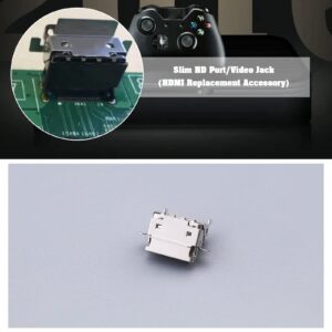 Micro Traders 2Pcs HDMI Port Socket Compatible with Xbox One S Only HDMI Port Socket Plug Jack Interface Connector Replacement Aluminum