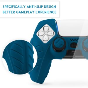 SIKEMAY PS5 Controller Cover, 2Pcs Anti-Slip PS5 Controller Skin with 4 Grips, Soft Silicone Protective Case for PS5 Controller, PS5 Controller Skin for Wireless Controller (Cosmic Blue)