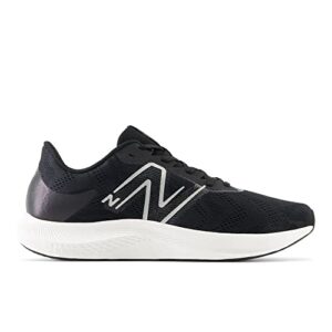 New Balance Men's DynaSoft Pro Run V2 Shoe, Black/White/Light Silver Metallic, 10.5