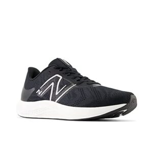 New Balance Men's DynaSoft Pro Run V2 Shoe, Black/White/Light Silver Metallic, 10.5