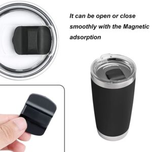 KISSWILL Magnetic Tumbler Lid 20 oz & 30 oz, Set of 2 Tumbler Lid with 6 Pcs Replacement Magslider Compatible with YETI Rambler, Ozark Trail, Old Style Rtic and More