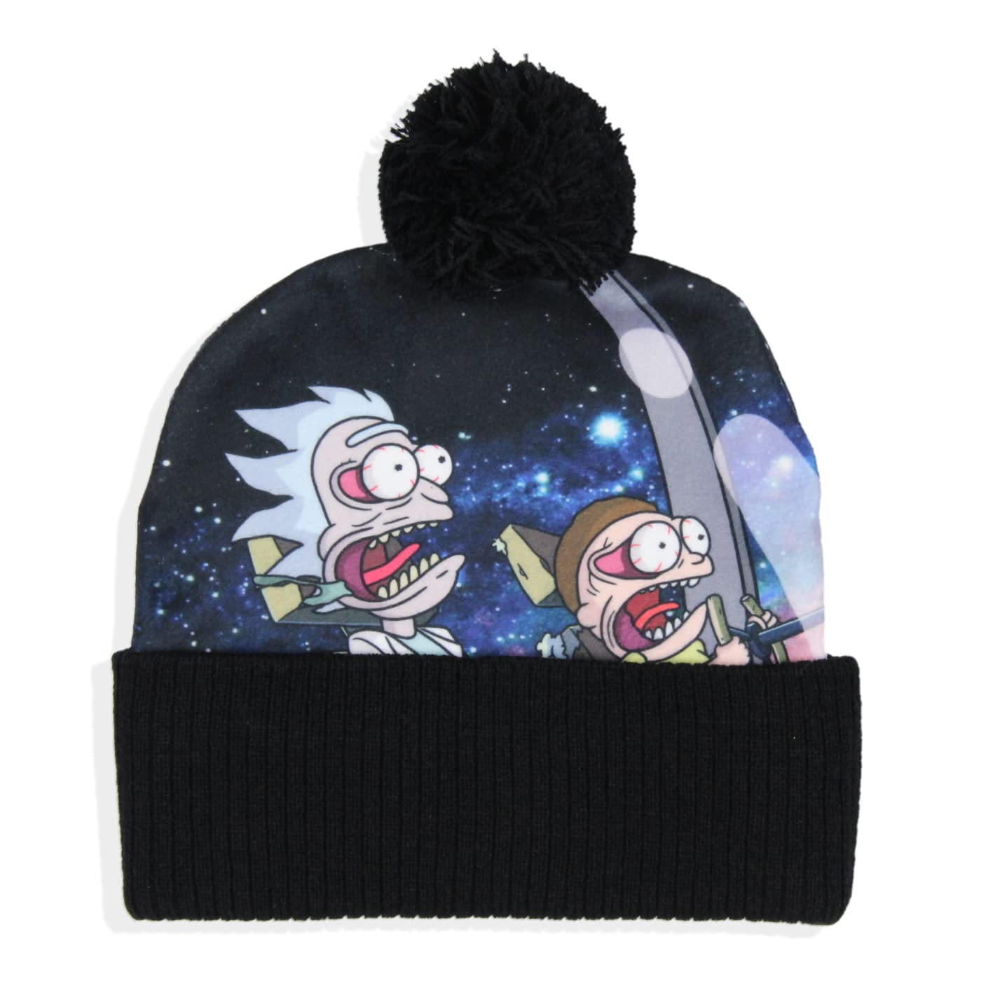 Rick And Morty Spaceship G-Force Embroidered Cuffed Pom Beanie Hat