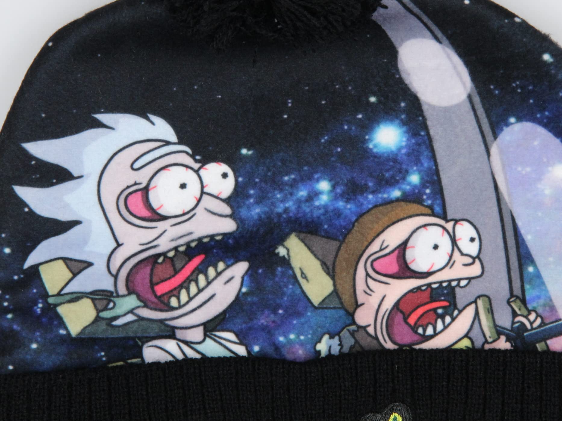 Rick And Morty Spaceship G-Force Embroidered Cuffed Pom Beanie Hat