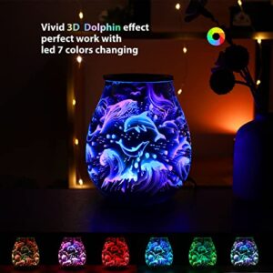 inrorans Dolphin Oil Burner 3D Glass Electric Wax Warmer Wax Burner for Scented Wax with 7 Colorful Changing Fragrance Warmer Ideal Gift for Home Wedding Festival Present…