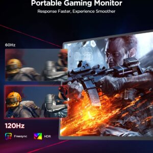 UPERFECT 2K 120Hz Portable Gaming Monitor, 16" 2560x1600 QHD Portable Monitor HDR FreeSync Laptop Monitor w/VESA & Smart Case Matte IPS Eye Care External Second Screen for PC Phone Game Console