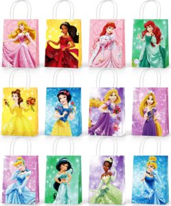 24pcs princess prince party favor bags - prince princess party bags, princess birthday bags with handles, princess goodie bags for girls gift party favor decorations theme birthday party supplies