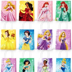 24PCS Princess Prince Party Favor Bags - Prince Princess Party Bags, Princess Birthday Bags with Handles, Princess Goodie Bags for Girls Gift Party Favor Decorations Theme Birthday Party Supplies