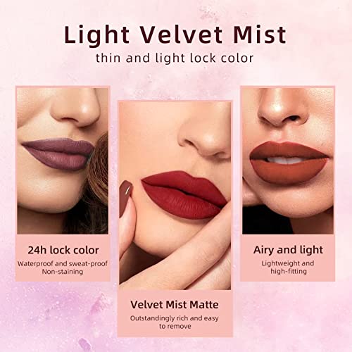 BestLand 12Pcs Matte Lipstick Lip Makeup Kit, Velvety Liquid Lipstick Waterproof Long Lasting Durable Nude Zodiac Signs Lip Gloss Beauty Cosmetics Gift Box Makeup Set Kit (12 Piece Set)